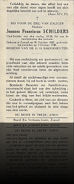 doodsprentje Joannes Schilders